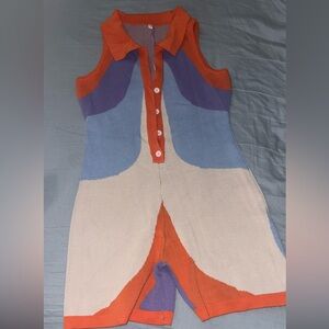 Colorful Sleeveless Knit Jumpsuit